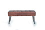 Giner y Colomer Banqueta Cuero Vacuno Marrón Pata Metal 96x40x44 cm